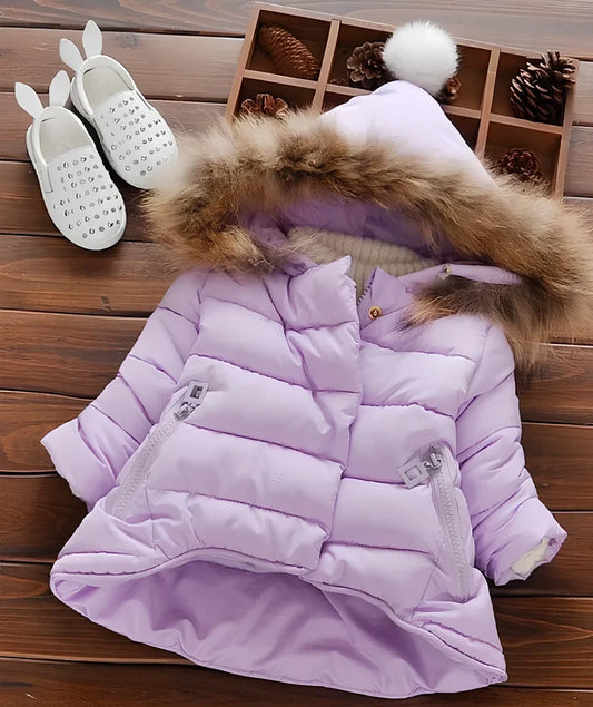 Cotton baby winter jacket in blue for 100cm height, Asian sizing with 2-3cm tolerance, warm for UK winters