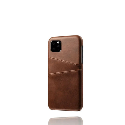 Apple-compatible phone case with dual card slots in geometric design