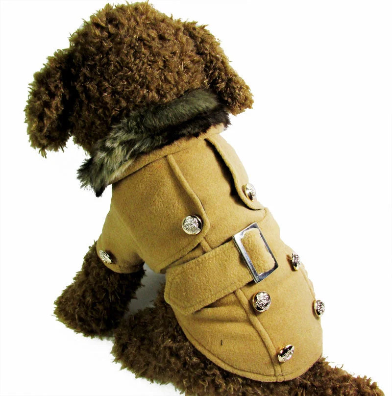 Wool blend dog coat for small breeds in multiple colours