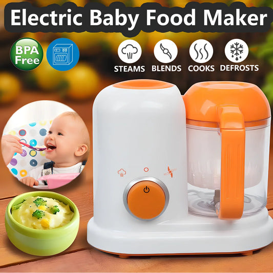 Smart baby food processor with steam cooking function and 190ml capacity in light green colour