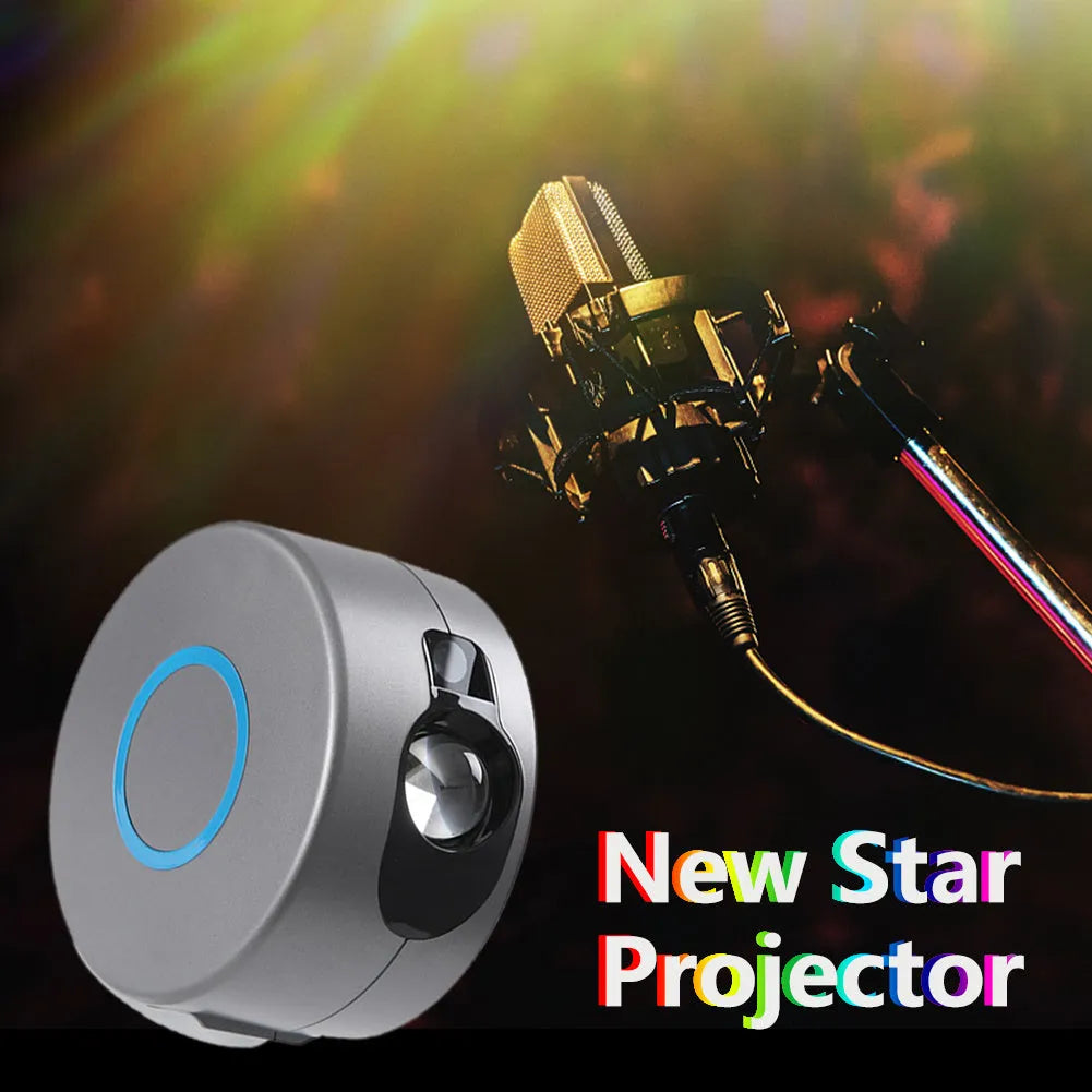 Grey starry sky projection lamp with laser and LED lighting for indoor events