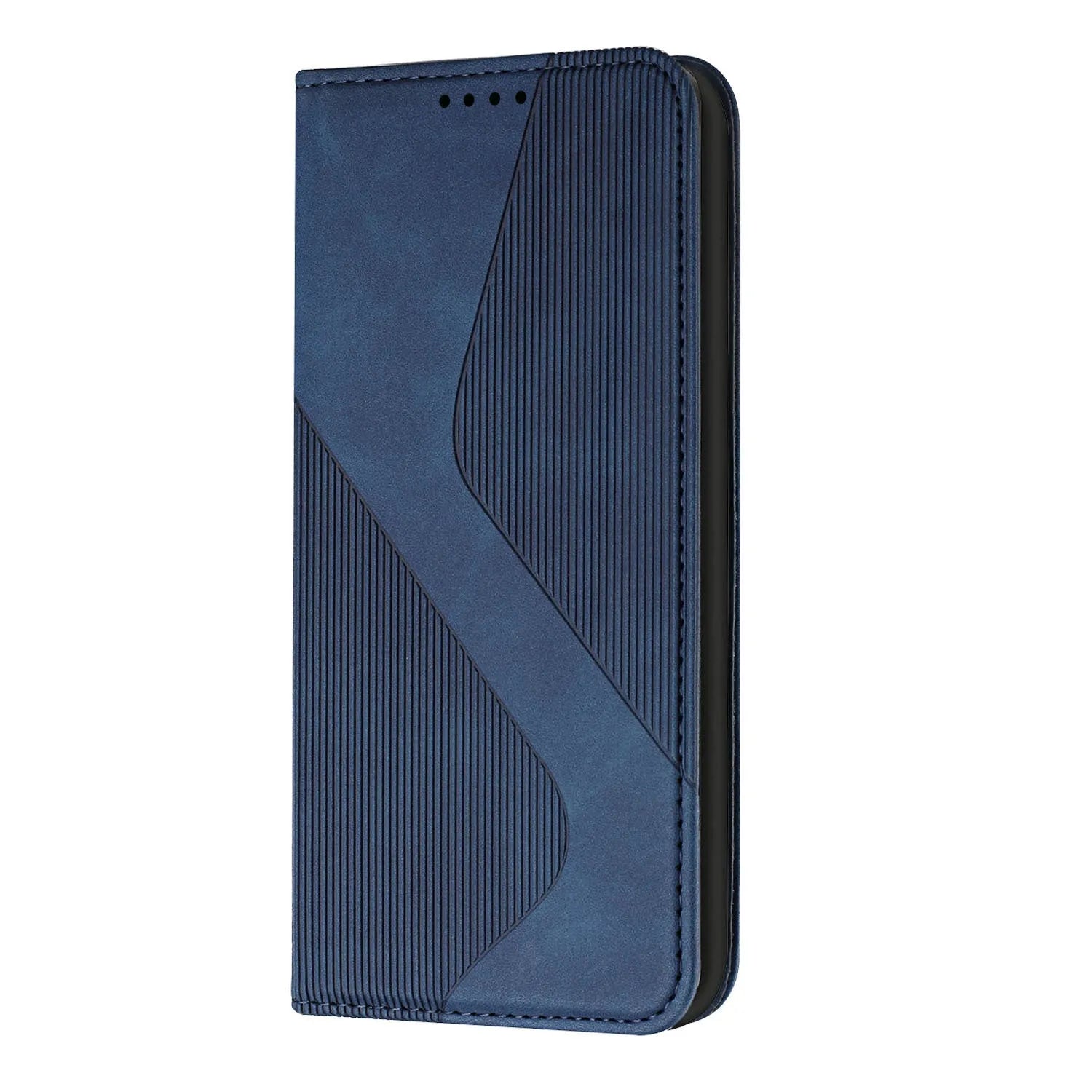 Three-slot strong magnetic suction flip card leather phone case for Apple iPhones, available in multiple colours, hot-pressed leather finish