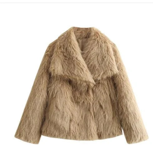 Cozy plush winter coat for women, available in a range of stylish colors