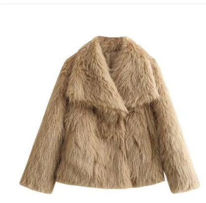 Cozy plush winter coat for women, available in a range of stylish colors