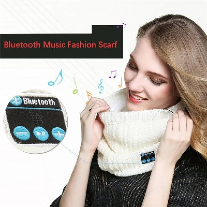 Knit Pullover Wireless Bluetooth Scarf in multiple colors for winter warmth and connectivity