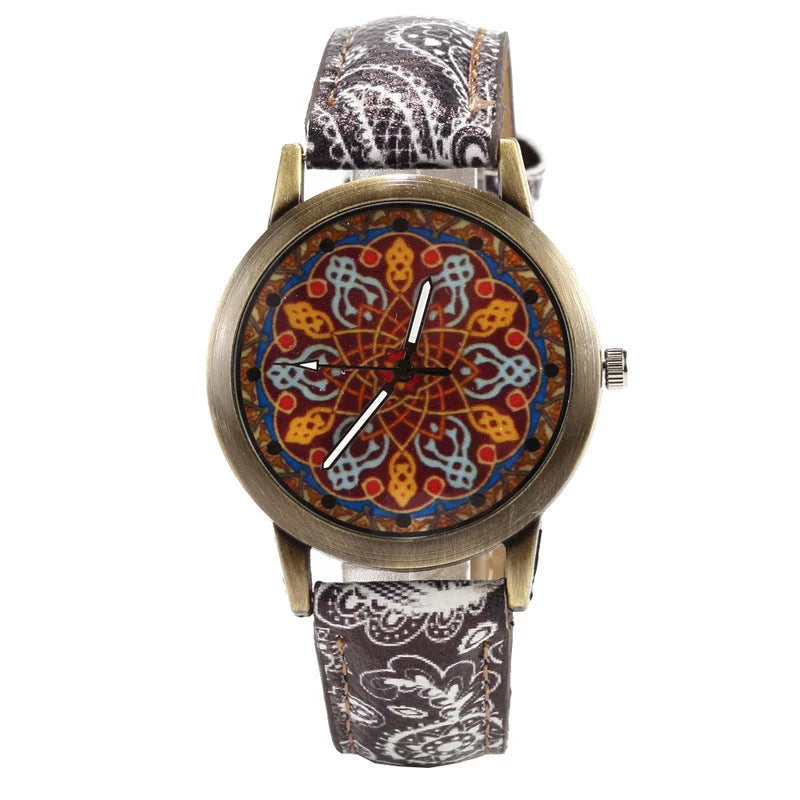 Creative Fashion Kaleidoscope Quartz Watch with PU strap and alloy case