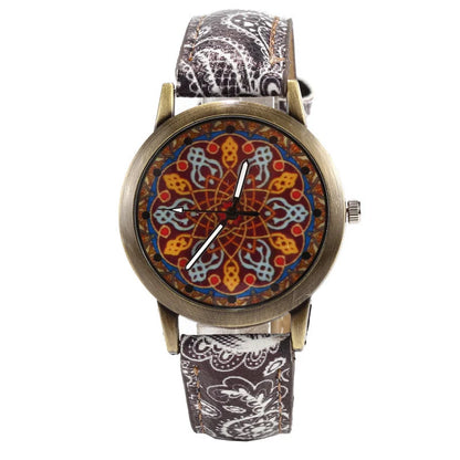 Creative Fashion Kaleidoscope Quartz Watch with PU strap and alloy case