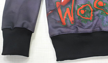 Cartoon Vacation Santa Elf pullover in cotton, full sleeves 60-70cm, O-neck for women and men, casual winter top sizes S-XL