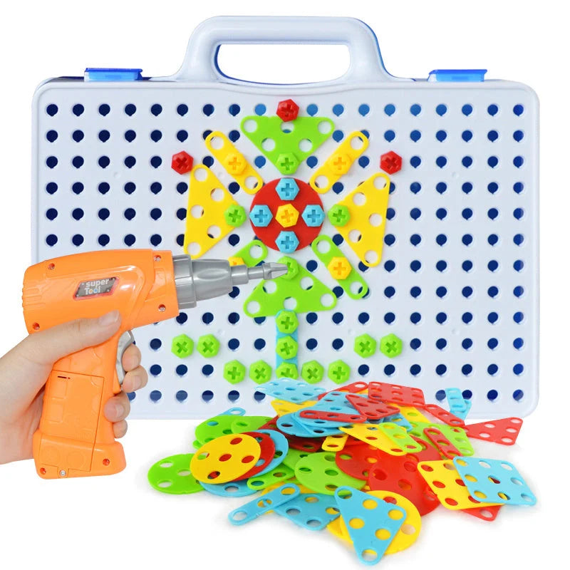 Creative Building Kits Educational Blocks Sets with safe plastic power drill for children
