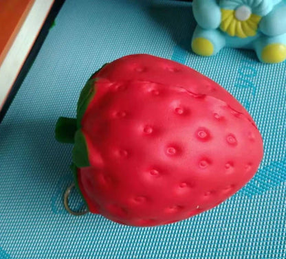 Strawberry-shaped anti-stress ball made from durable PU/polyurethane for stress relief