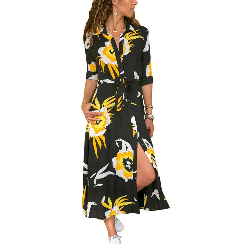 Women's vintage chiffon dress with V-neck, high waist, and A-line skirt in light colour