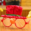 Plastic Christmas glasses with fabric accents in Santa, Snowman, Antlers and Rabbit Ear designs