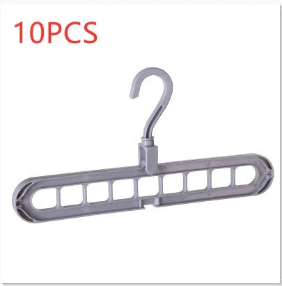 9-hole clothes hanger organizer in white, green, gray, and pink options