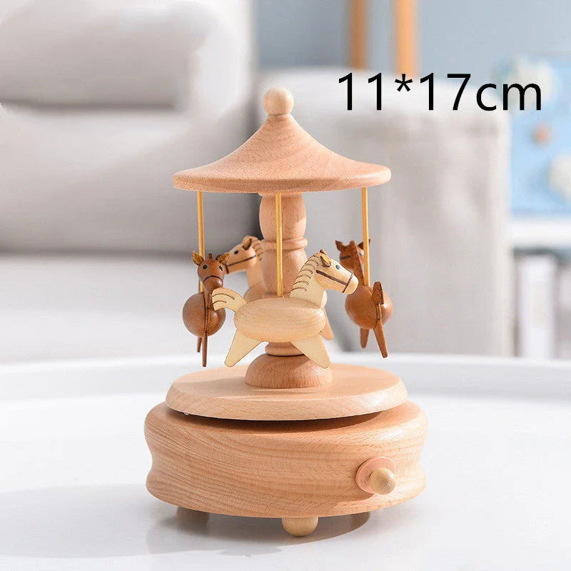 Innovative rotating wooden music box with Yunsheng movement, European-style design