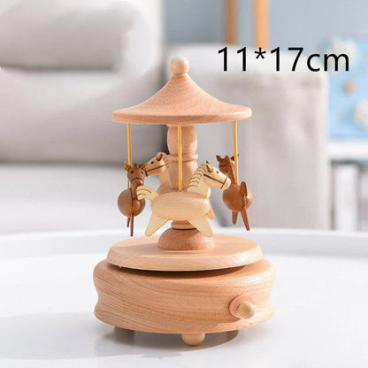 Innovative rotating wooden music box with Yunsheng movement, European-style design
