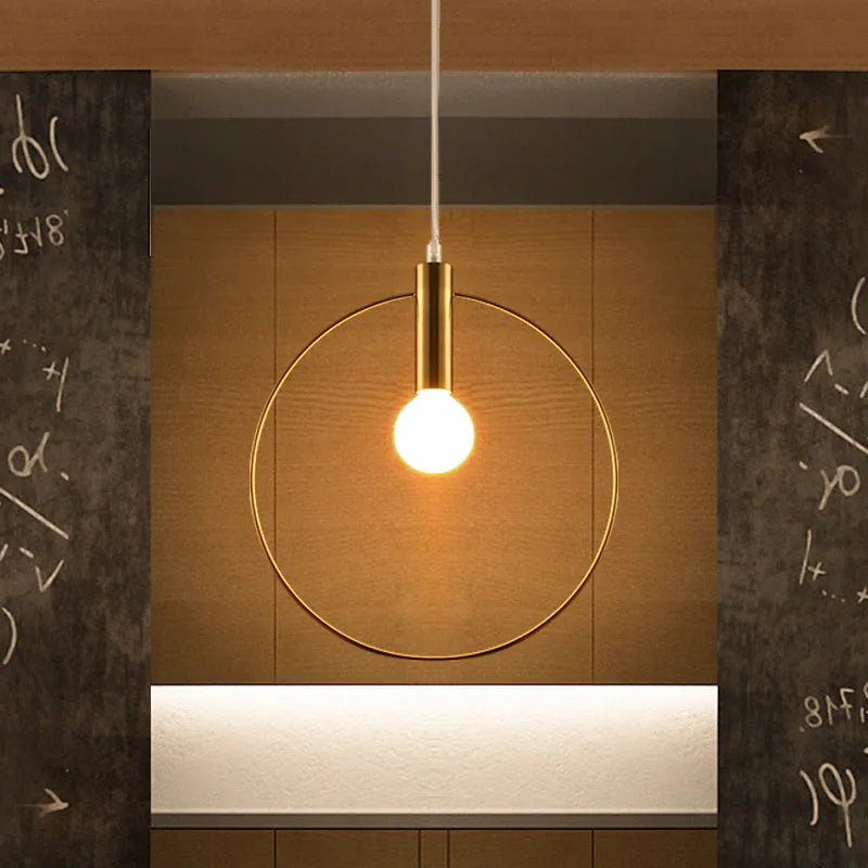 Gold post-modern wrought iron chandelier with matte finish in 280mm diameter for ceiling lighting