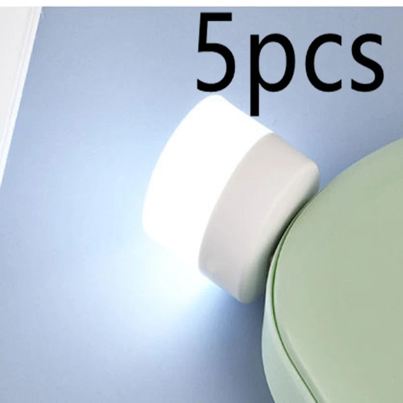 Compact USB LED night light in multiple colours for eye protection and portable use