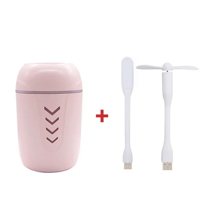 X3 portable car humidifier with column design in blue, pink and white colour options