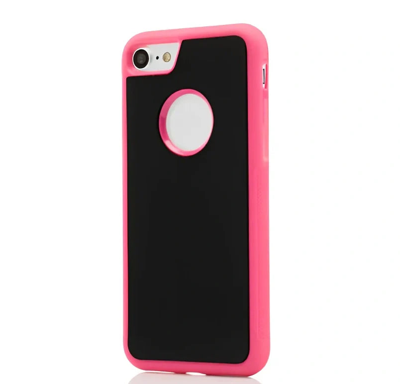 Black anti-gravity nano-adsorption phone case sticking to glass surface, compatible with iPhone 13 Pro Max, TPU-PC material