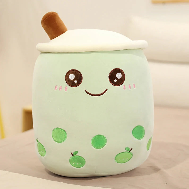 Strawberry Milk Tea Plush Boba Cup Toy in various colours and sizes