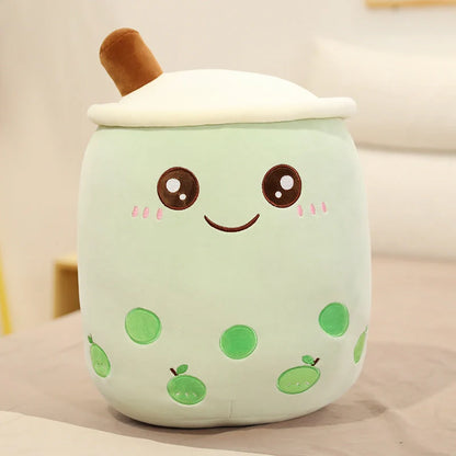 Strawberry Milk Tea Plush Boba Cup Toy in various colours and sizes