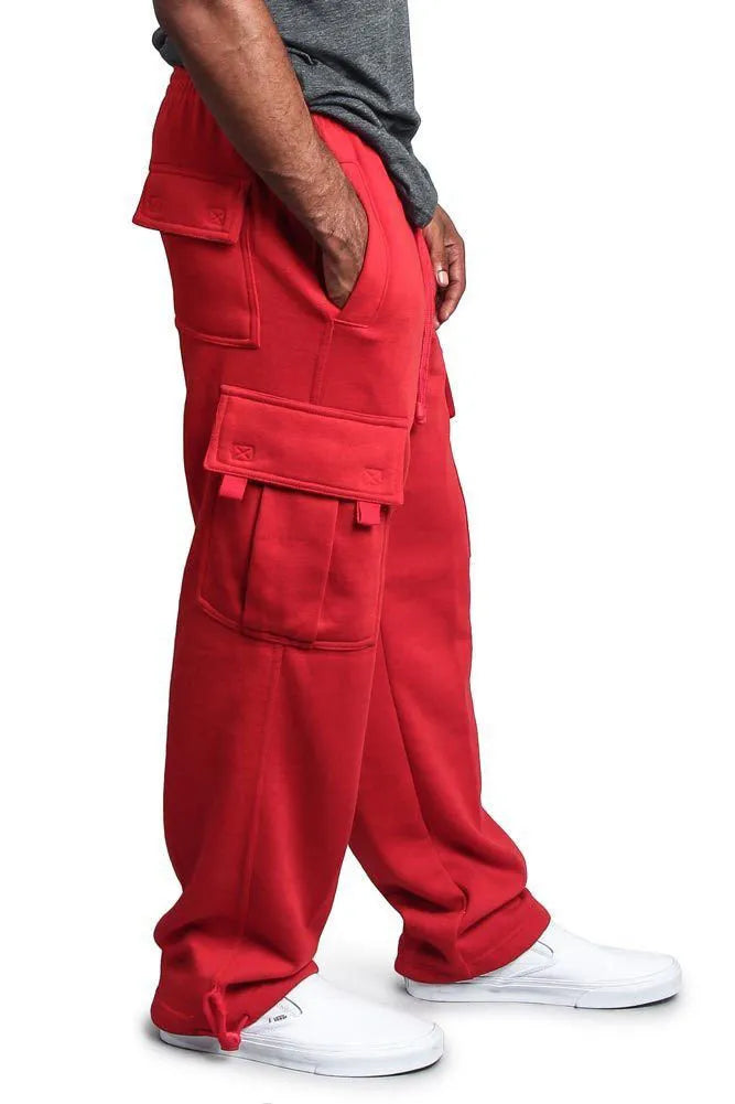 Casual Multi-pocket Loose Straight-leg Overalls for Men and Women, Polyester Broadcloth Midweight Fabric, Available in White, Black, Dark Gray, Light Gray, Army Green, Red, Sizes M to 4XL, Drawstring Closure, Spring Autumn Wear
