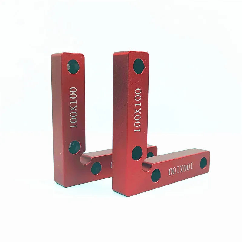 Aluminium alloy right angle positioning block for woodworking with measurement scale