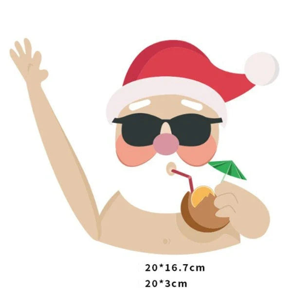 Santa Wiper Car Sticker without Straps - festive, reusable, waterproof