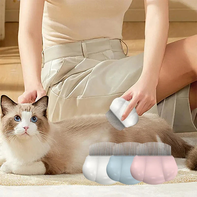 Universal pet grooming comb in cream white, romantic cherry blossoms, and fresh mint colors