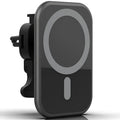 15W magnetic car wireless charger with USB interface, indicator function, and black finish on dashboard