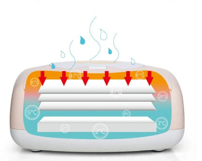 Pink steam-heated baby wipes warmer with double-layered seal design