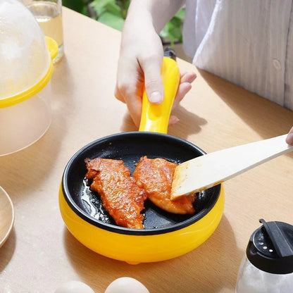 Mini electric egg omelette cooker with non-stick frying pan in various colours