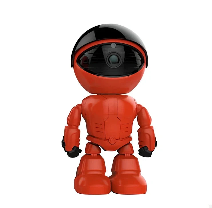 White WiFi IP security camera with 355° pan tilt, 1080P lens, and infrared night vision for indoor home surveillance, weighing 223g