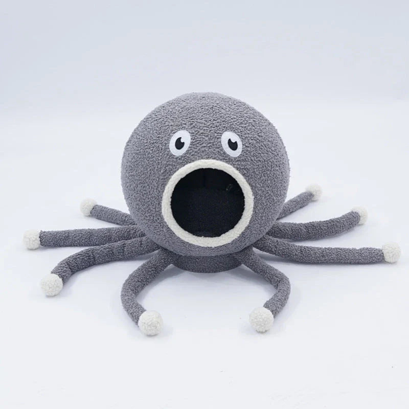 Octopus-shaped plush pet nest for cats, measuring 40x40x42cm, suitable for pets up to 12 kg