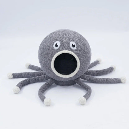 Octopus-shaped plush pet nest for cats, measuring 40x40x42cm, suitable for pets up to 12 kg