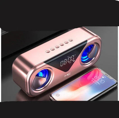 MC H9 Bluetooth speaker wireless alarm clock in black, gold, or white