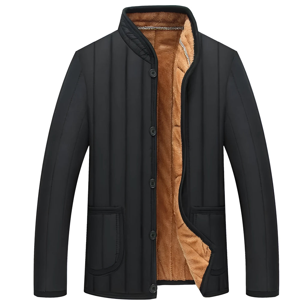 Winter men jacket in polyester fiber with full zip, available in Asian sizes from L to 4XL