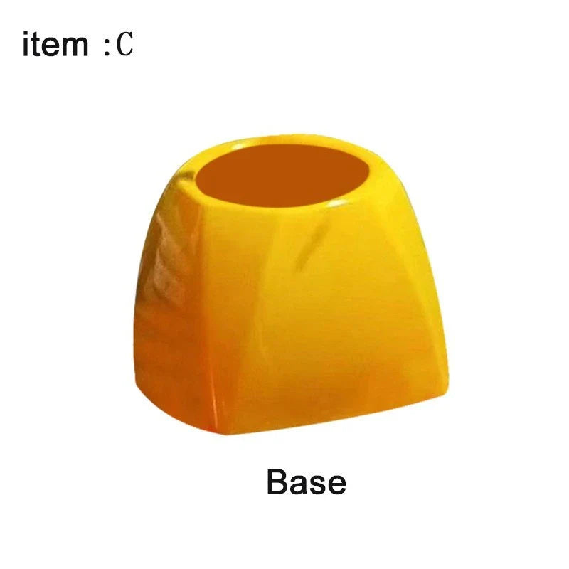 Bright yellow Trump-themed toilet brush with hanging slot