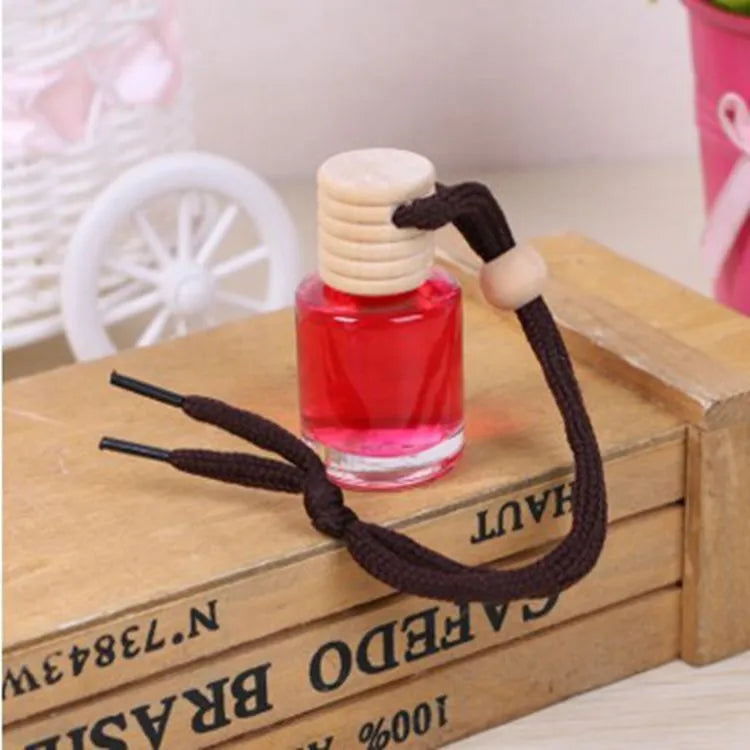 Glass bottle car air freshener hanging ornament with 55g aromatherapy scents