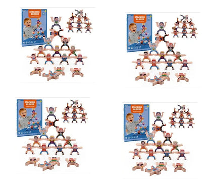 Cartoon Hercules Building Blocks set with colourful figures for stacking and balancing games