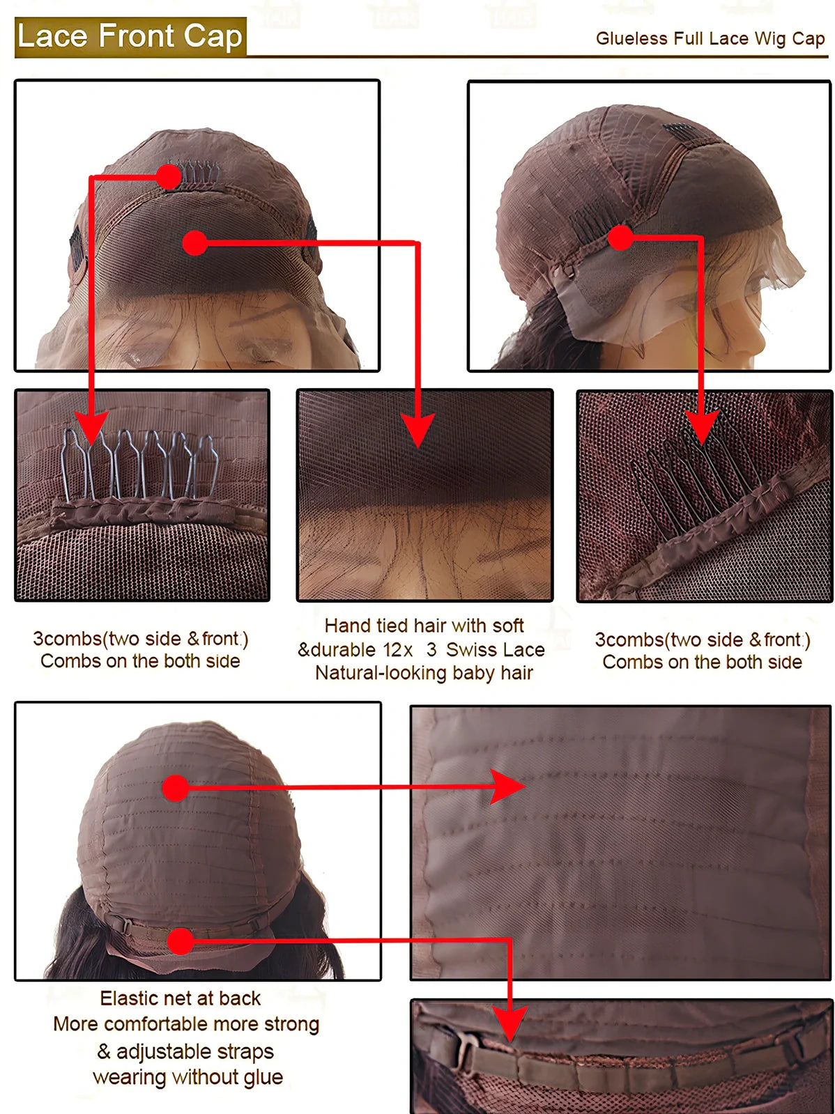 Short straight real human hair lace wig with 13x4 headgear, 100% human hair in 8-12in lengths on mannequin head