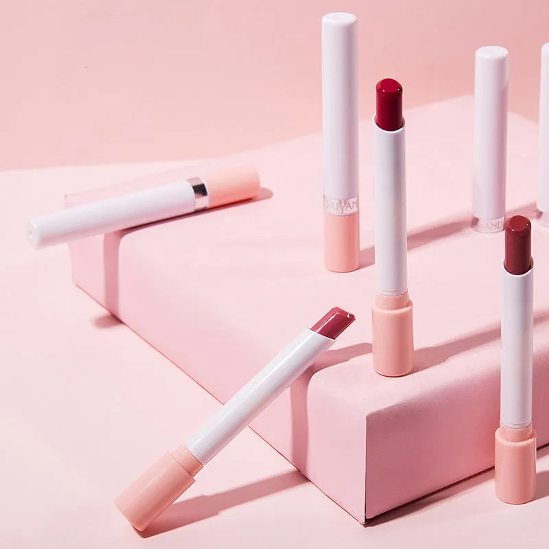 Matte mist lipstick set with four colours in semi suede texture, 10mm×80mm sticks