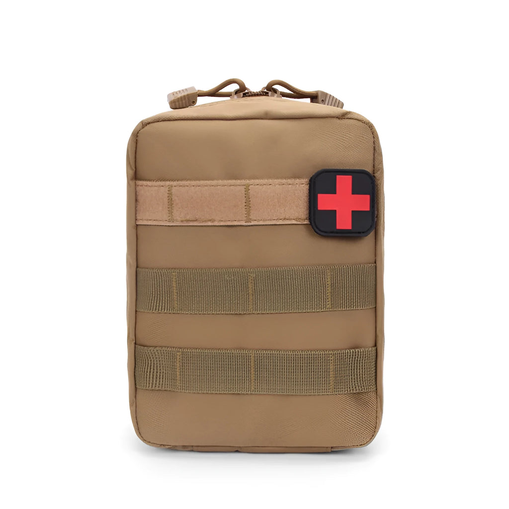 Army green nylon tactical vest medical accessory bag with Velcro closure