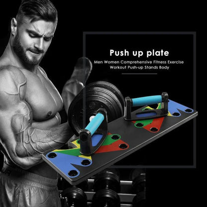 Nine-function push-up board for targeted upper body workouts
