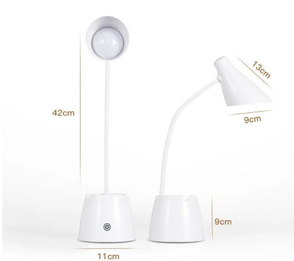 LED folding table lamp with adjustable color temperature and foldable design