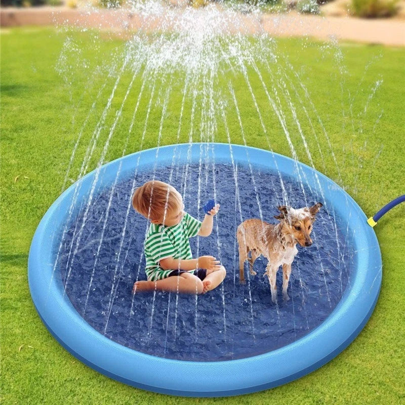 Refreshing splash pad for outdoor water play, suitable for kids and pets, with non-slip surface and compact, portable design.