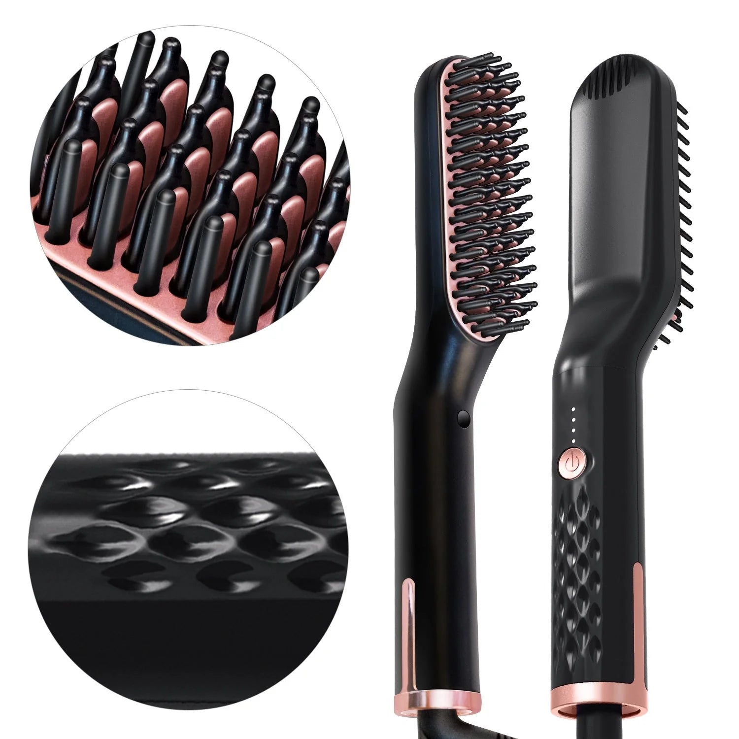 Multifunctional electric straightening hair comb with ceramic glaze and rotating cord