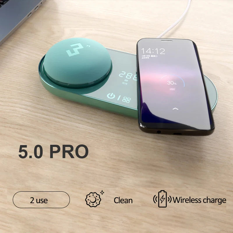 Ultrasonic contact lens cleaner with USB charging and 99.99% sterilization