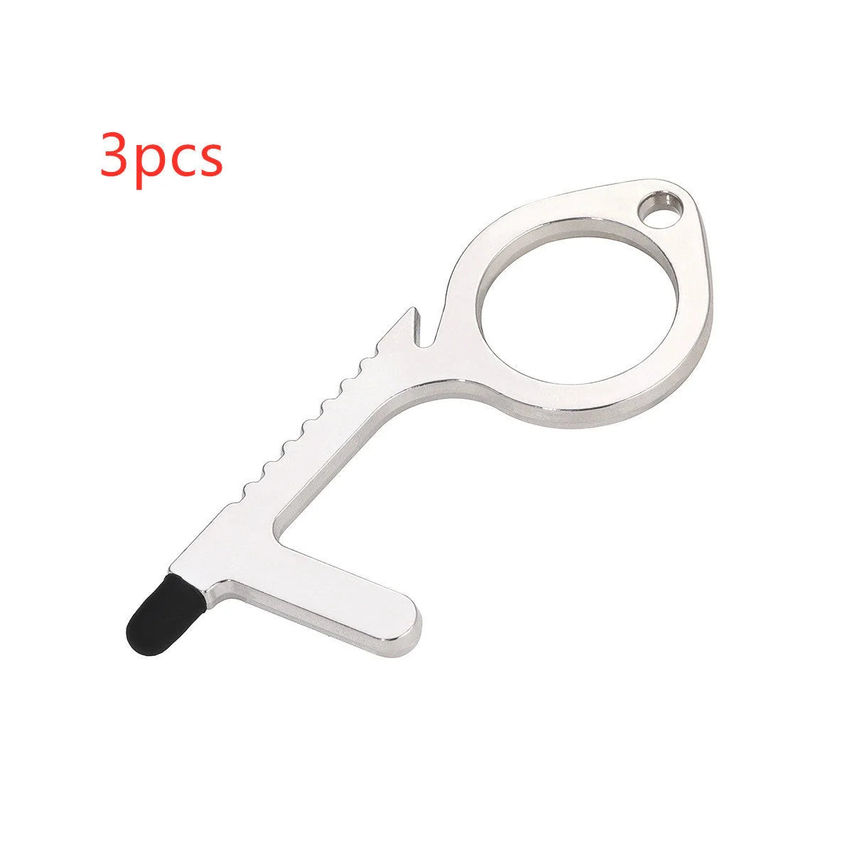 Alloy protective door opener keychain in various colours, 7.9cm in size
