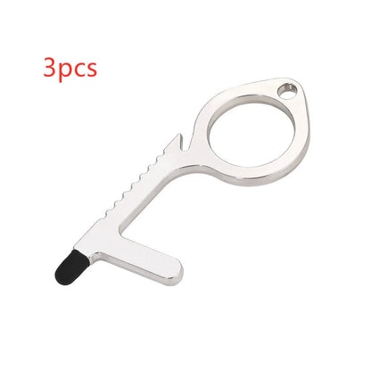 Alloy protective door opener keychain in various colours, 7.9cm in size